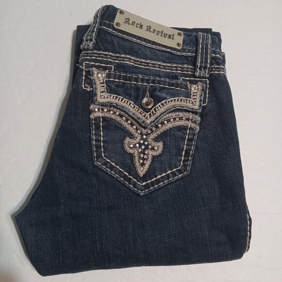 Rock Revival Denim - Rock Revival Women's Darcy Easy Boot Embellished Jeans 28 E8358E9L